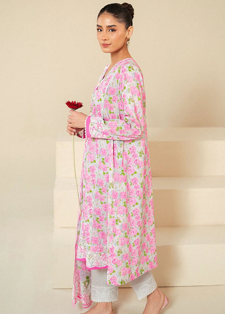 Cross Stitch Printed Lawn Suits Unstitched 3 Piece CS24DL D-05 Floral Wind - Summer Collection