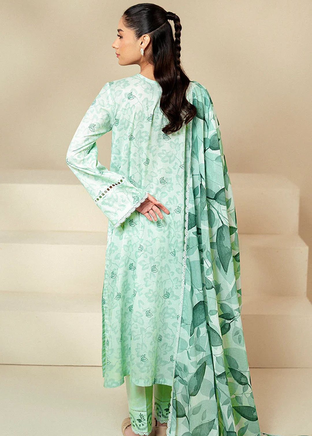 Cross Stitch Printed Lawn Suits Unstitched 3 Piece CS24DL D-09 Minty Meadow - Summer Collection