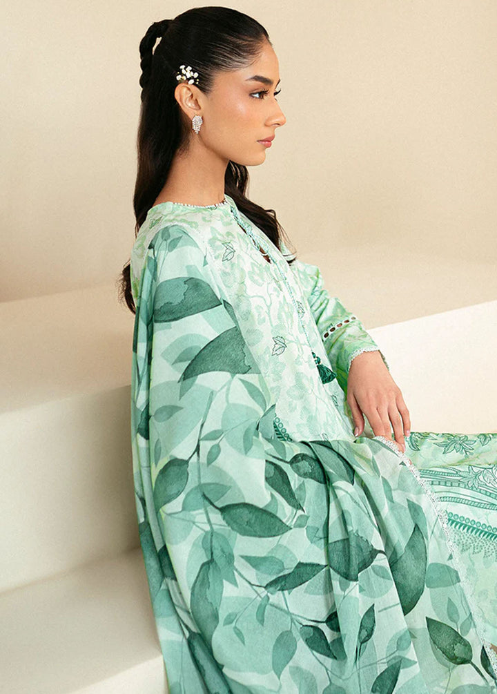 Cross Stitch Printed Lawn Suits Unstitched 3 Piece CS24DL D-09 Minty Meadow - Summer Collection