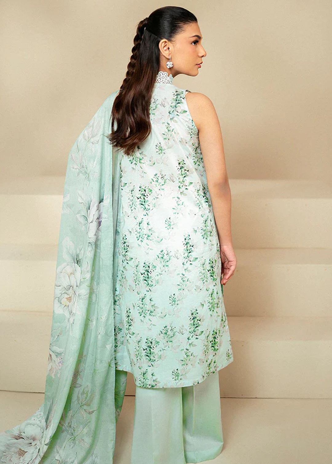 Cross Stitch Printed Lawn Suits Unstitched 3 Piece CS24DL D-10 Rose Garland - Summer Collection