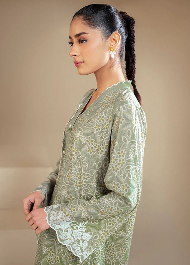 Cross Stitch Printed Lawn Suits Unstitched 3 Piece CS24DL D-11 Sage Breeze - Summer Collection