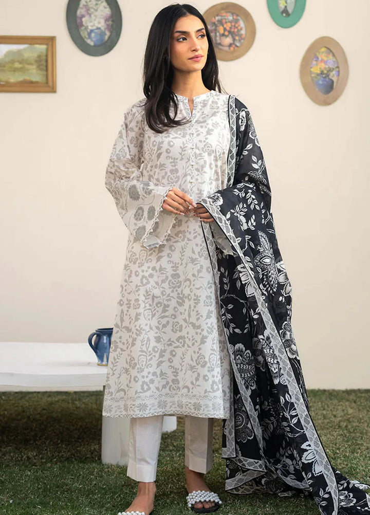 Cross Stitch Printed Lawn Suits Unstitched 3 Piece CS25DL Coral Whisper - Summer Collection