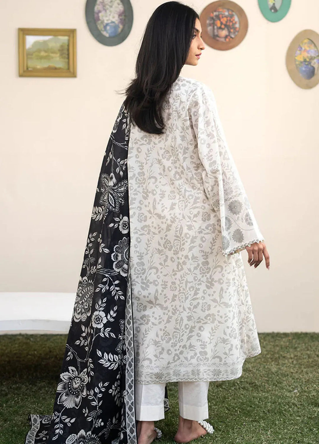 Cross Stitch Printed Lawn Suits Unstitched 3 Piece CS25DL Coral Whisper - Summer Collection