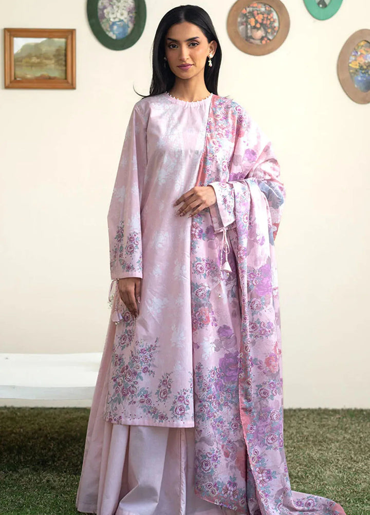 Cross Stitch Printed Lawn Suits Unstitched 3 Piece CS25DL Rosy Bliss - Summer Collection