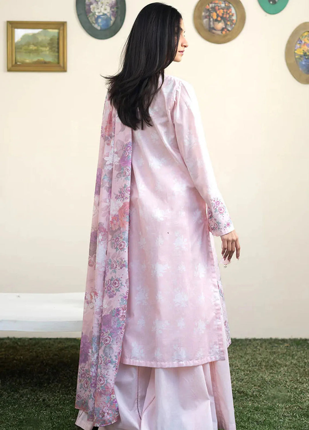 Cross Stitch Printed Lawn Suits Unstitched 3 Piece CS25DL Rosy Bliss - Summer Collection