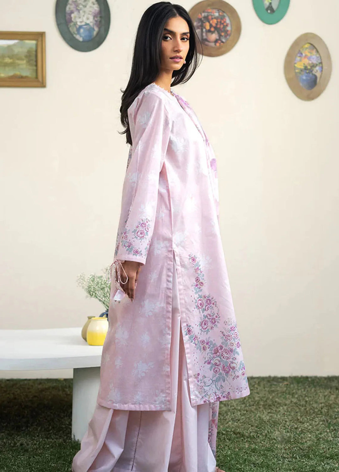 Cross Stitch Printed Lawn Suits Unstitched 3 Piece CS25DL Rosy Bliss - Summer Collection