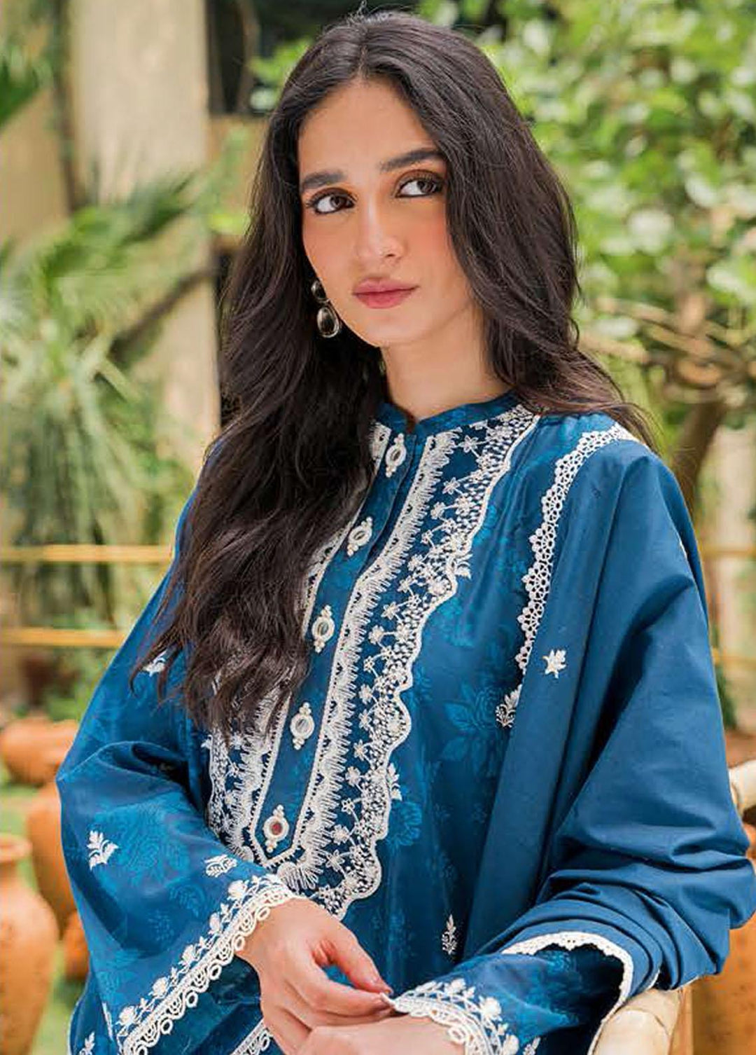 Seher By Cross Stitch Embroidered Cambric Suits Unstitched 3 Piece CS22S 04 Midnight Haze - Premium Collection