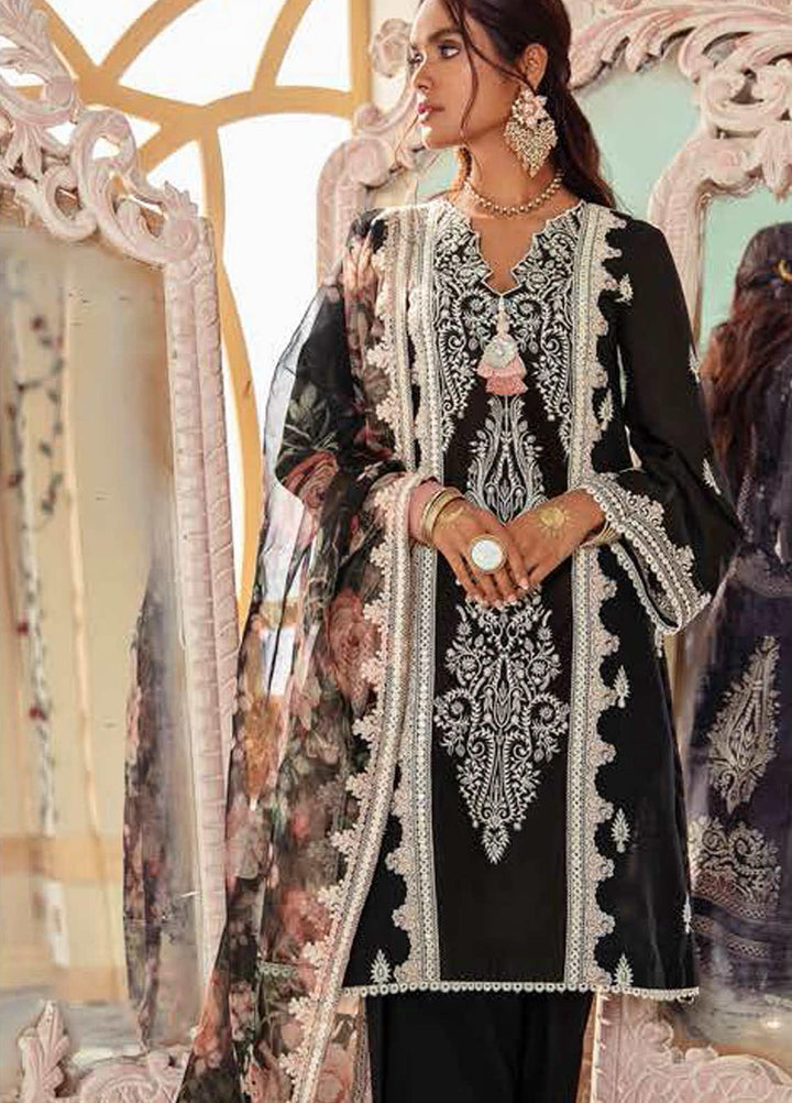 Cross Stitch Embroidered Lawn Suits Unstitched 3 Piece CS21SU 08-RAVEN BEAN - Luxury Collection