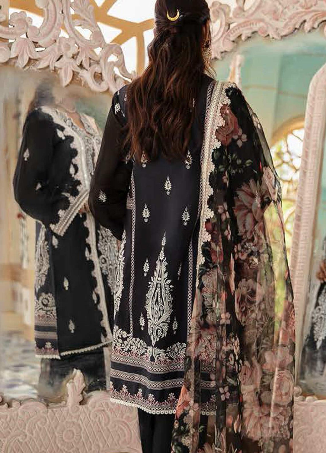 Cross Stitch Embroidered Lawn Suits Unstitched 3 Piece CS21SU 08-RAVEN BEAN - Luxury Collection