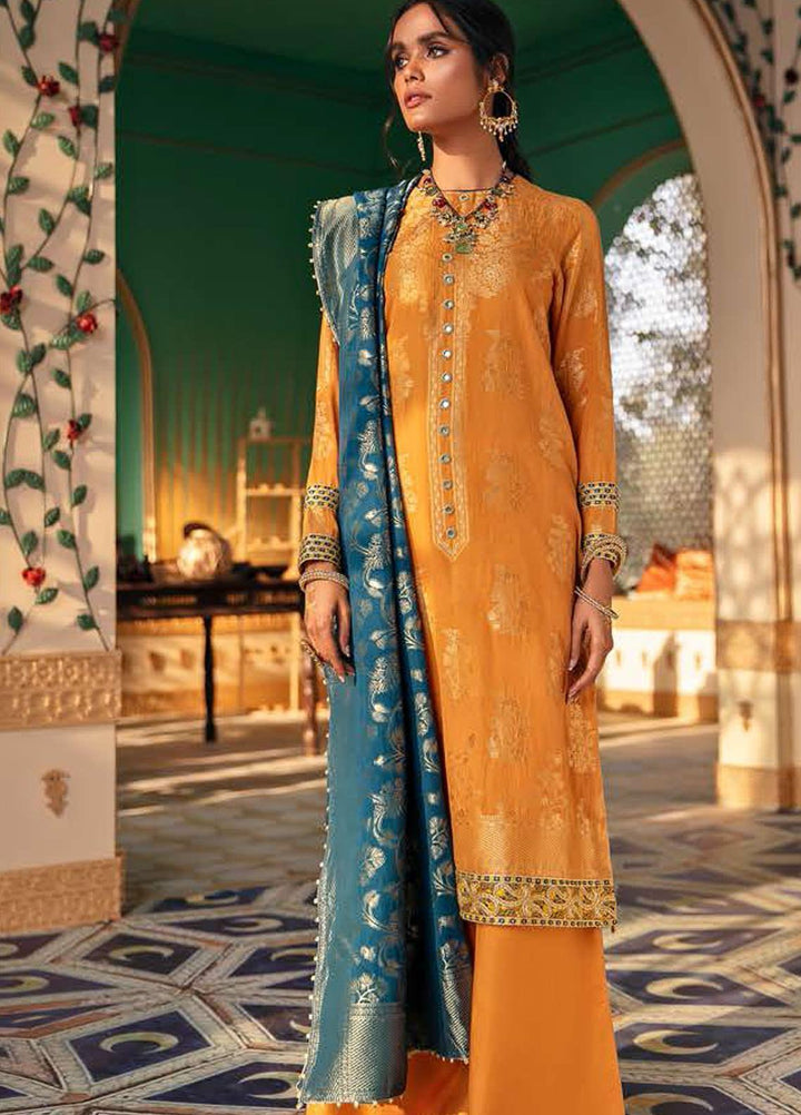 Cross Stitch Embroidered Lawn Suits Unstitched 3 Piece CS21SU 13-SI MURGH - Luxury Collection