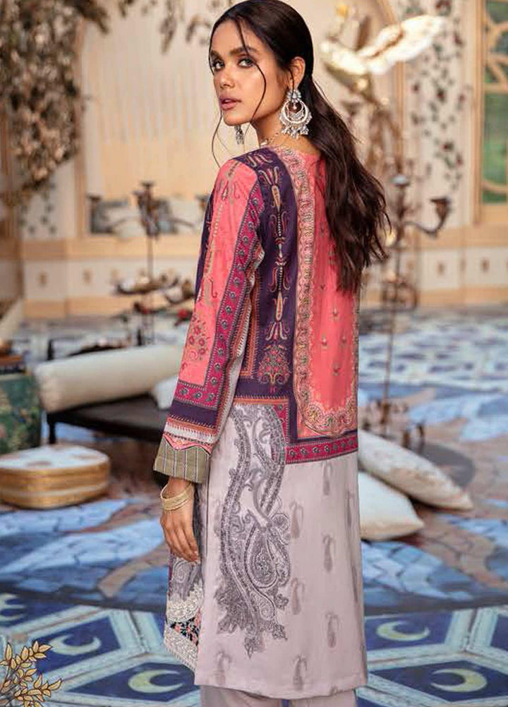 Cross Stitch Embroidered Lawn Suits Unstitched 2 Piece CS21SU 25-PRIWINKLE DUST - Luxury Collection