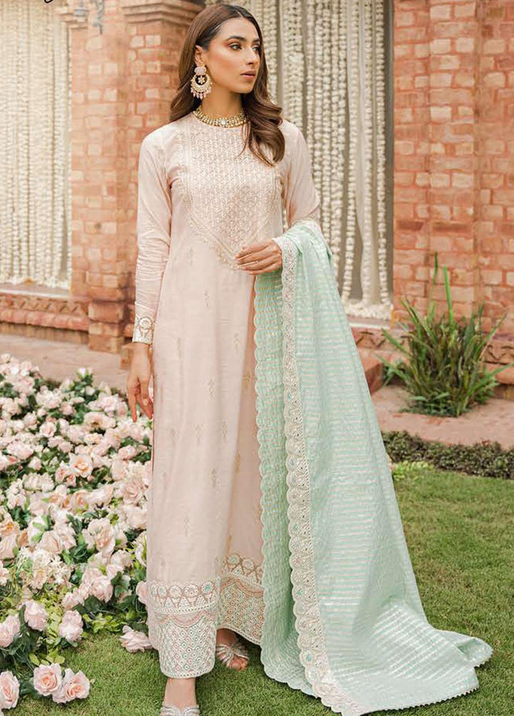 The Bride Tribe By Cross Stitch Embroidered Jacquard Suits Unstitched 3 Piece CS22BT Khush Reekht - Wedding Collection