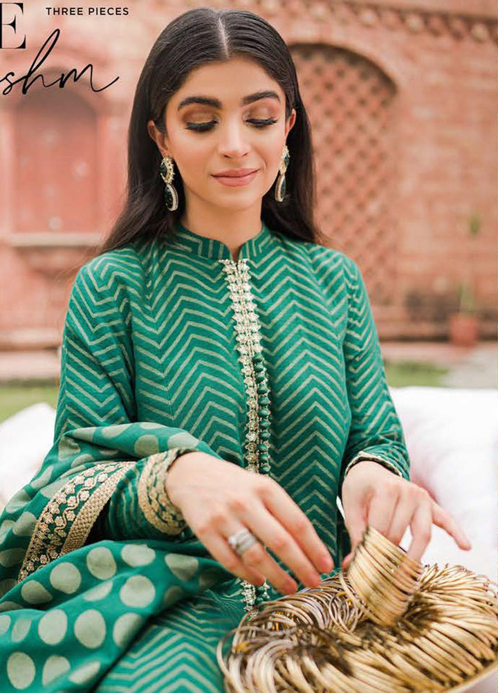 The Bride Tribe By Cross Stitch Embroidered Jacquard Suits Unstitched 3 Piece CS22BT Sang-e-Yashm - Wedding Collection