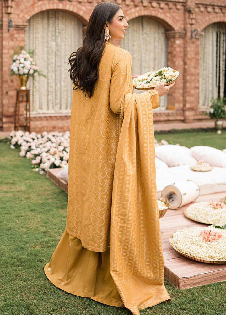 The Bride Tribe By Cross Stitch Embroidered Jacquard Suits Unstitched 3 Piece CS22BT Seer Zard - Wedding Collection