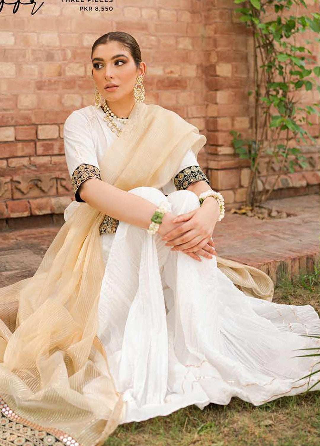 The Bride Tribe By Cross Stitch Embroidered Jacquard Suits Unstitched 3 Piece CS22BT Shah Noor - Wedding Collection