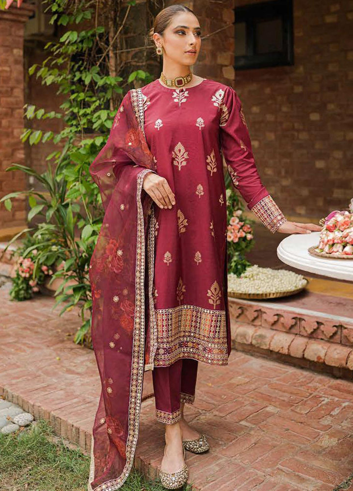 The Bride Tribe By Cross Stitch Embroidered Jacquard Suits Unstitched 3 Piece CS22BT Syah Gurmazi - Wedding Collection