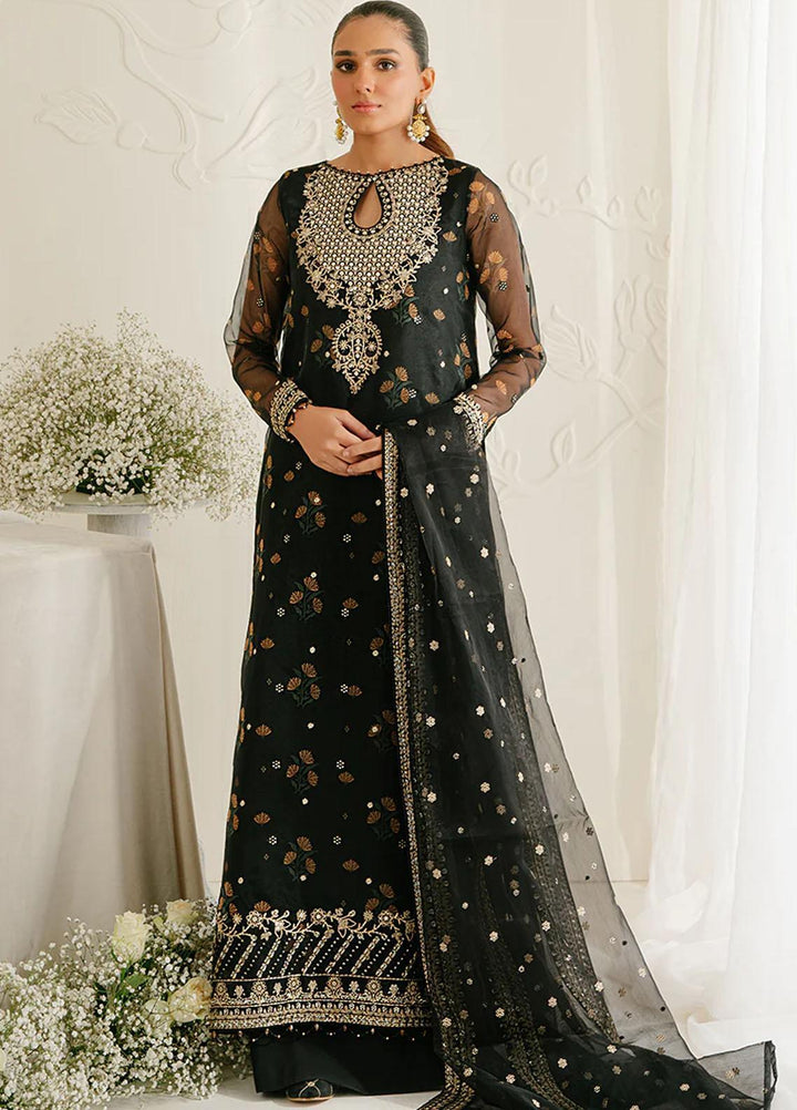 Cross Stitch Embroidered Organza Suits Unstitched 4 Piece CS23TBT Bristol Raven - Festive Collection