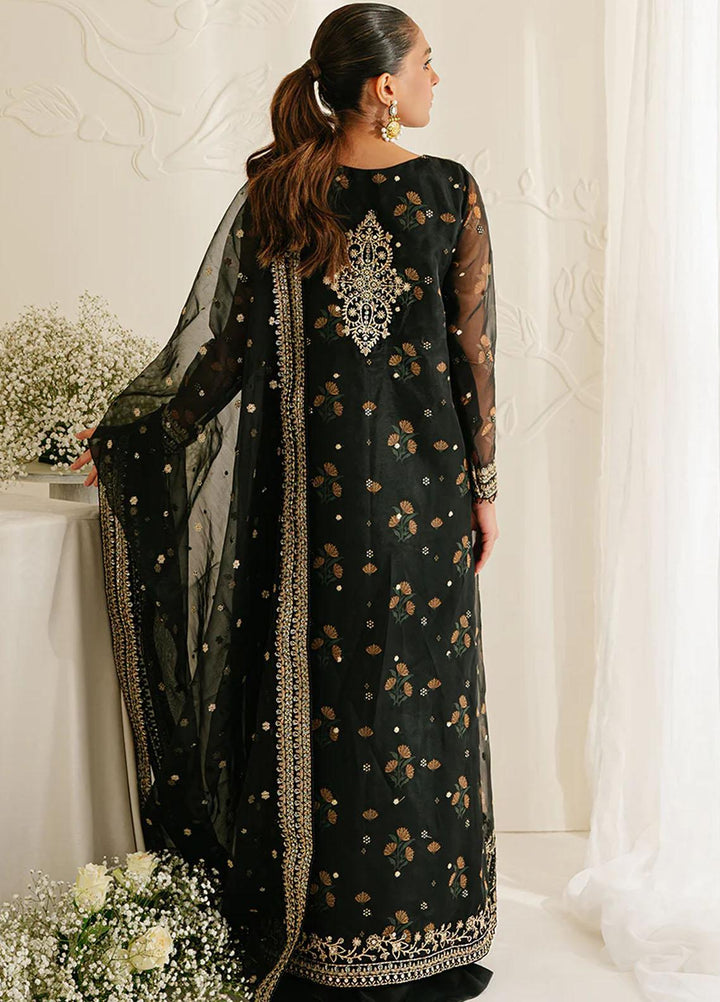 Cross Stitch Embroidered Organza Suits Unstitched 4 Piece CS23TBT Bristol Raven - Festive Collection