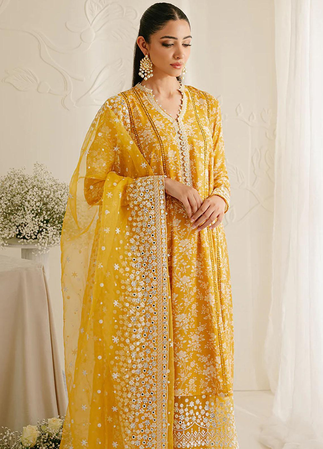 Cross Stitch Embroidered Silk Suits Unstitched 3 Piece CS23TBT Elfin Radiant - Festive Collection