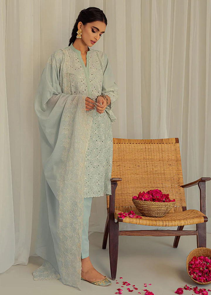 Cross Stitch Embroidered Lawn Suits Unstitched 3 Piece CS23L Blue Ivy - Summer Collection