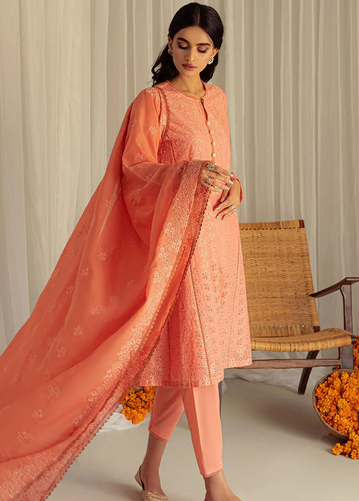 Cross Stitch Embroidered Lawn Suits Unstitched 3 Piece CS23L Coral Fantasy - Summer Collection
