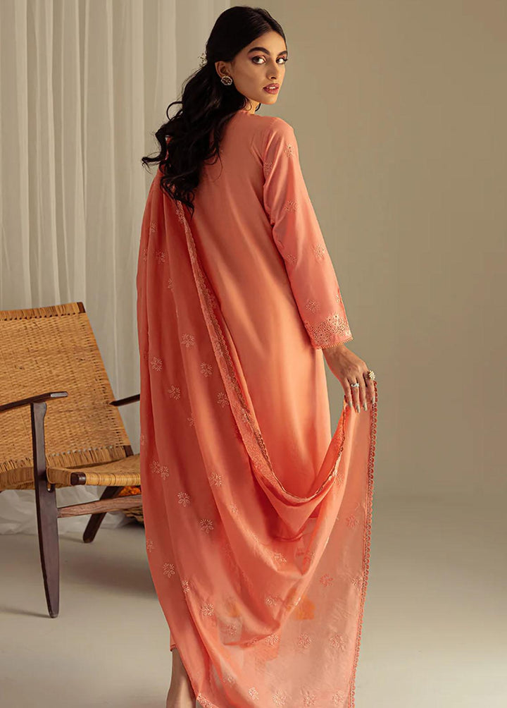 Cross Stitch Embroidered Lawn Suits Unstitched 3 Piece CS23L Coral Fantasy - Summer Collection
