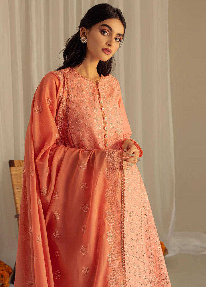 Cross Stitch Embroidered Lawn Suits Unstitched 3 Piece CS23L Coral Fantasy - Summer Collection