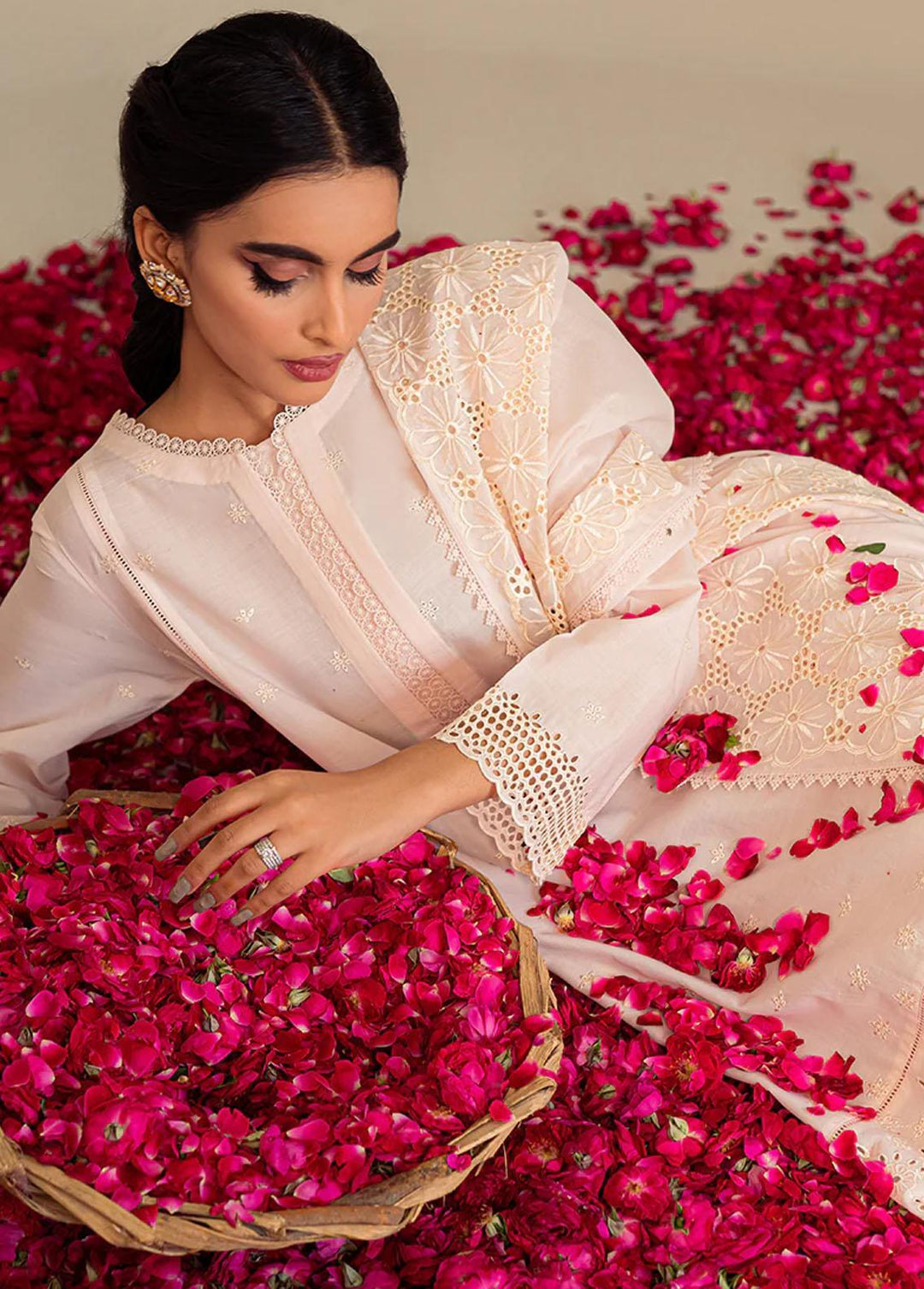 Cross Stitch Embroidered Lawn Suits Unstitched 3 Piece CS23L Ethereal Pink - Summer Collection