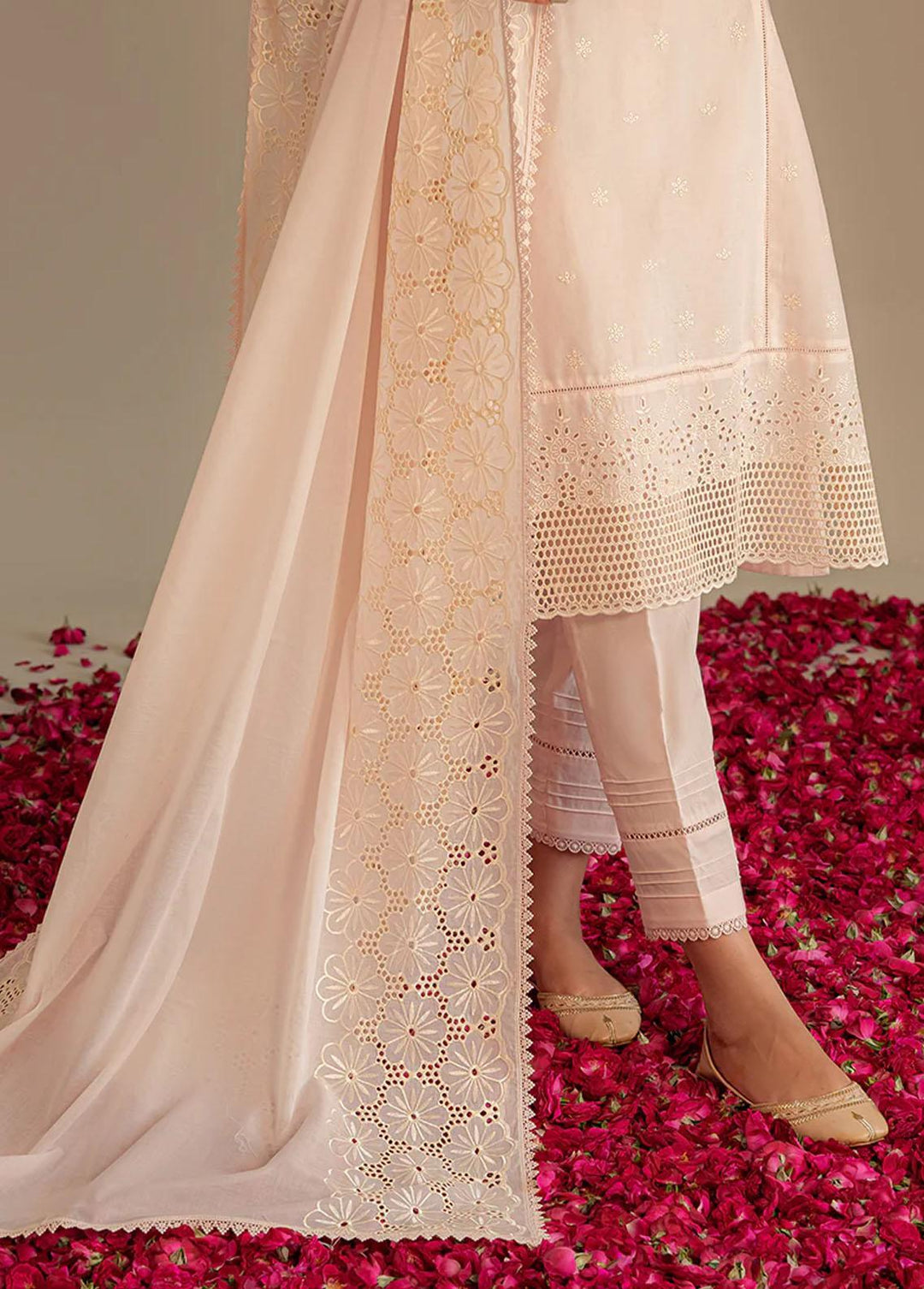 Cross Stitch Embroidered Lawn Suits Unstitched 3 Piece CS23L Ethereal Pink - Summer Collection
