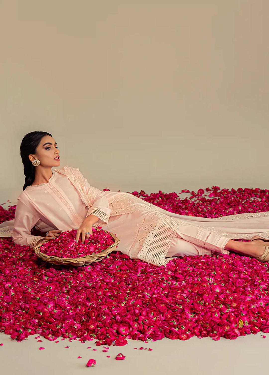Cross Stitch Embroidered Lawn Suits Unstitched 3 Piece CS23L Ethereal Pink - Summer Collection