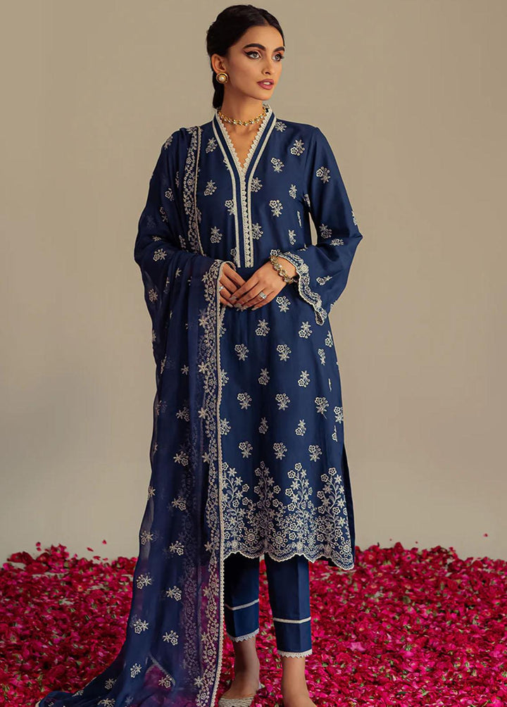 Cross Stitch Embroidered Lawn Suits Unstitched 3 Piece CS23L Moon Stone - Summer Collection