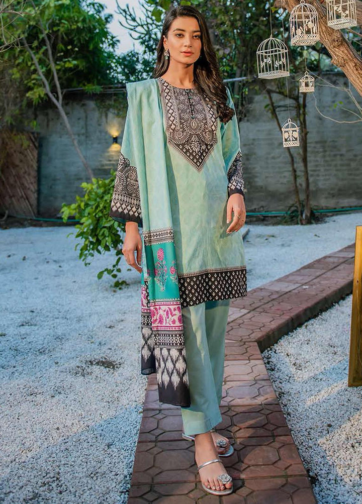 Daily Lawn By Cross Stitch Printed Lawn Suits Unstitched 3 Piece CS22DL 03 COOL DIP - Summer Collection