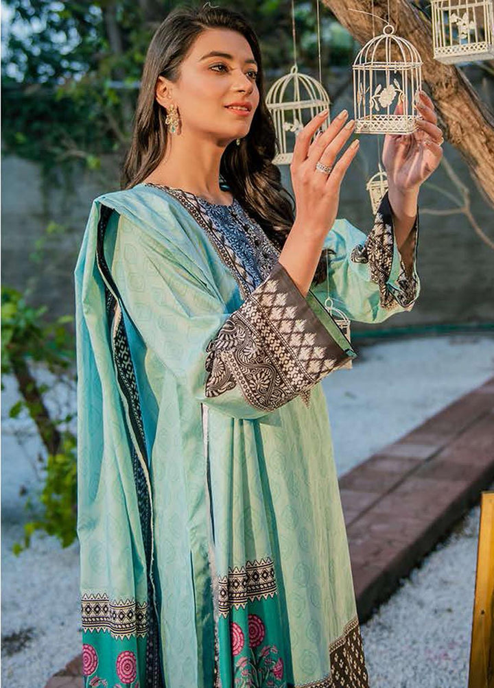 Daily Lawn By Cross Stitch Printed Lawn Suits Unstitched 3 Piece CS22DL 03 COOL DIP - Summer Collection