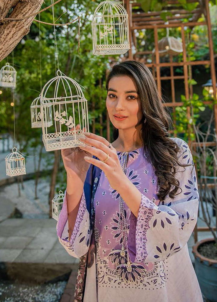 Daily Lawn By Cross Stitch Printed Lawn Suits Unstitched 3 Piece CS22DL 05 LAVENDER DEW - Summer Collection