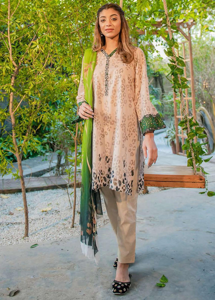 Daily Lawn By Cross Stitch Printed Lawn Suits Unstitched 3 Piece CS22DL 09 CRITTER GREEN - Summer Collection