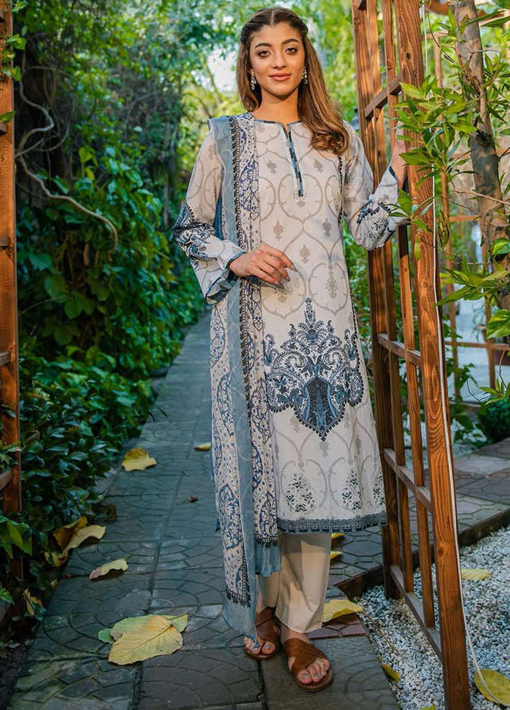 Daily Lawn By Cross Stitch Printed Lawn Suits Unstitched 3 Piece CS22DL 10 DUSKY SKY - Summer Collection