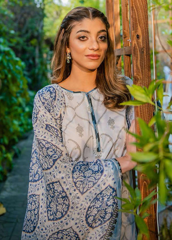 Daily Lawn By Cross Stitch Printed Lawn Suits Unstitched 3 Piece CS22DL 10 DUSKY SKY - Summer Collection