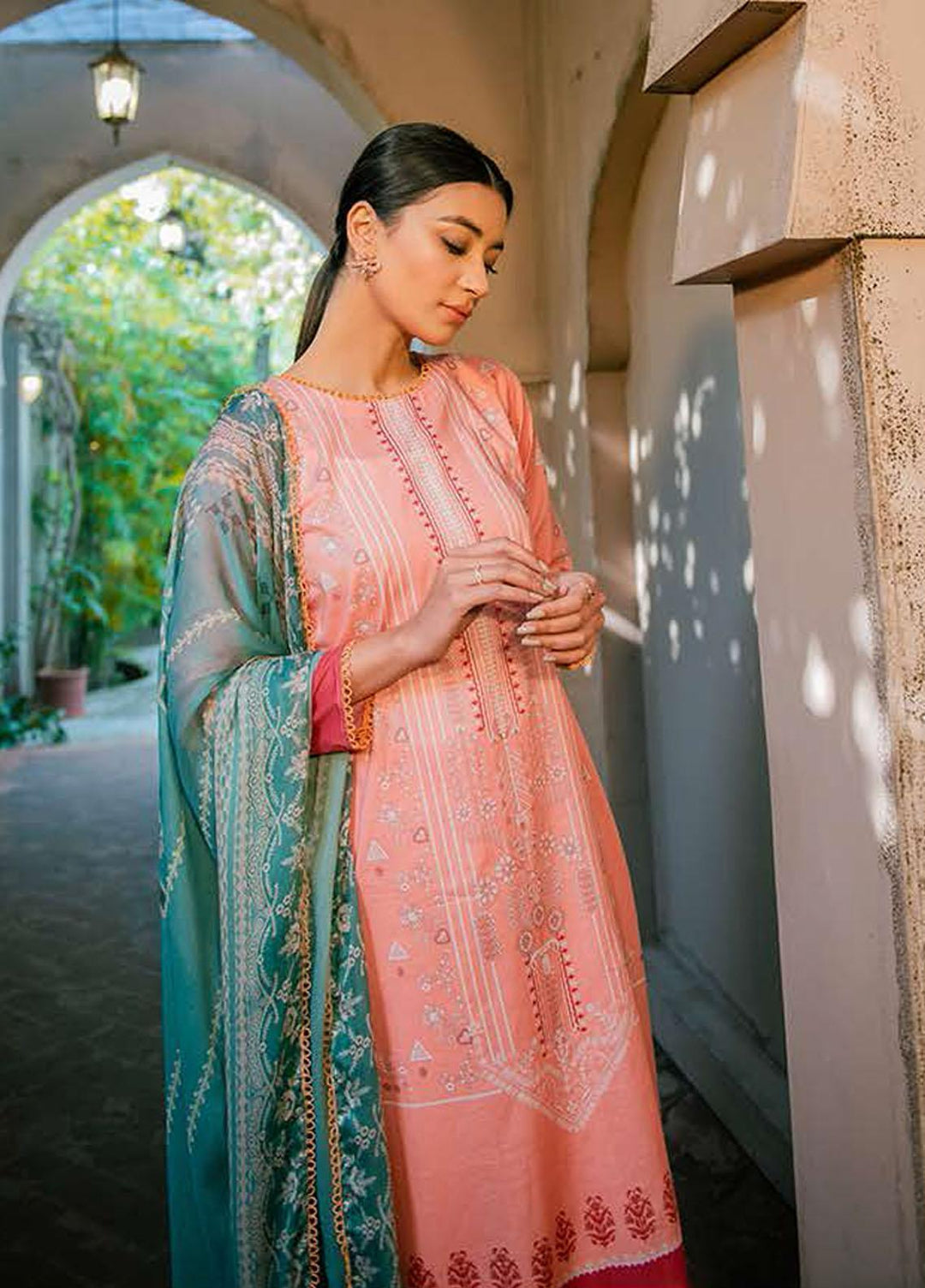 Daily Lawn By Cross Stitch Printed Lawn Suits Unstitched 3 Piece CS22DL 12 ETHNIC ALLEY - Summer Collection