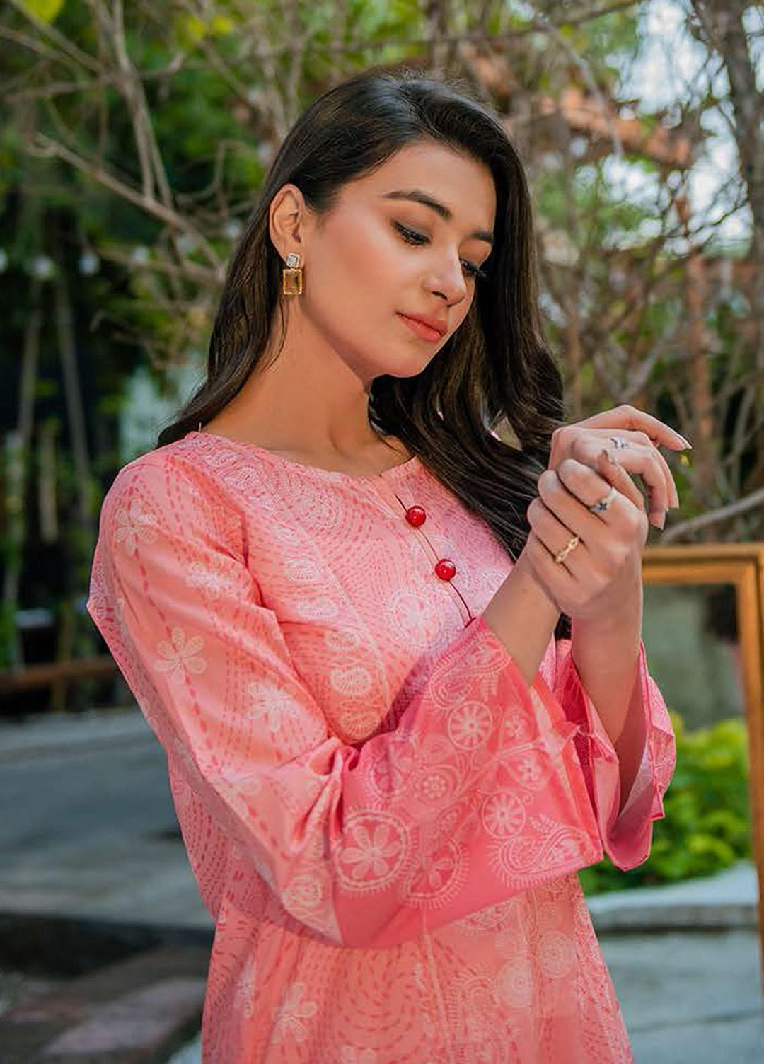 Daily Lawn By Cross Stitch Printed Lawn Suits Unstitched 2 Piece CS22DL 15 CORAL SPECK - Summer Collection