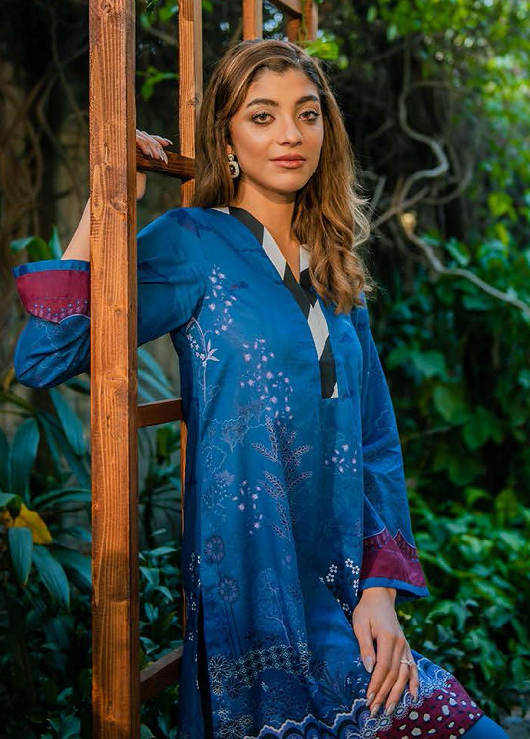 Daily Lawn By Cross Stitch Printed Lawn Suits Unstitched 2 Piece CS22DL 18 PINE SERENITY - Summer Collection