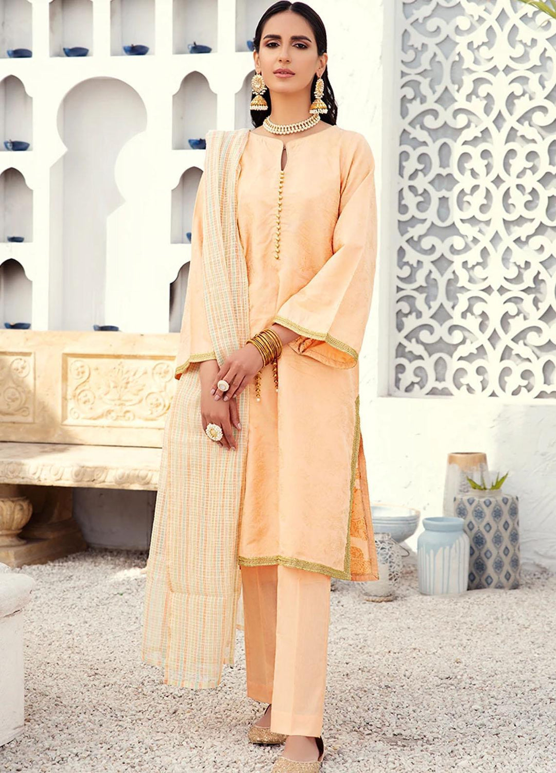 Cross Stitch Jacquard Cotton Suits Unstitched 3 Piece CS21J 10 CHINOISERIE ICE - Summer Collection