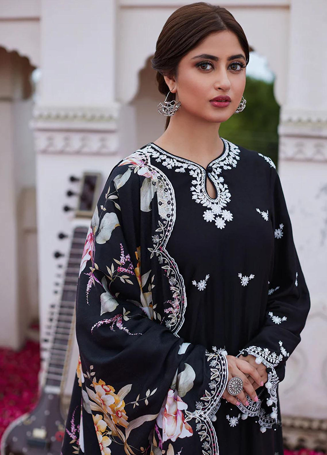 Cross Stitch Embroidered Khaddar Suits Unstitched 3 Piece CS23KL Black Forest - Winter Collection