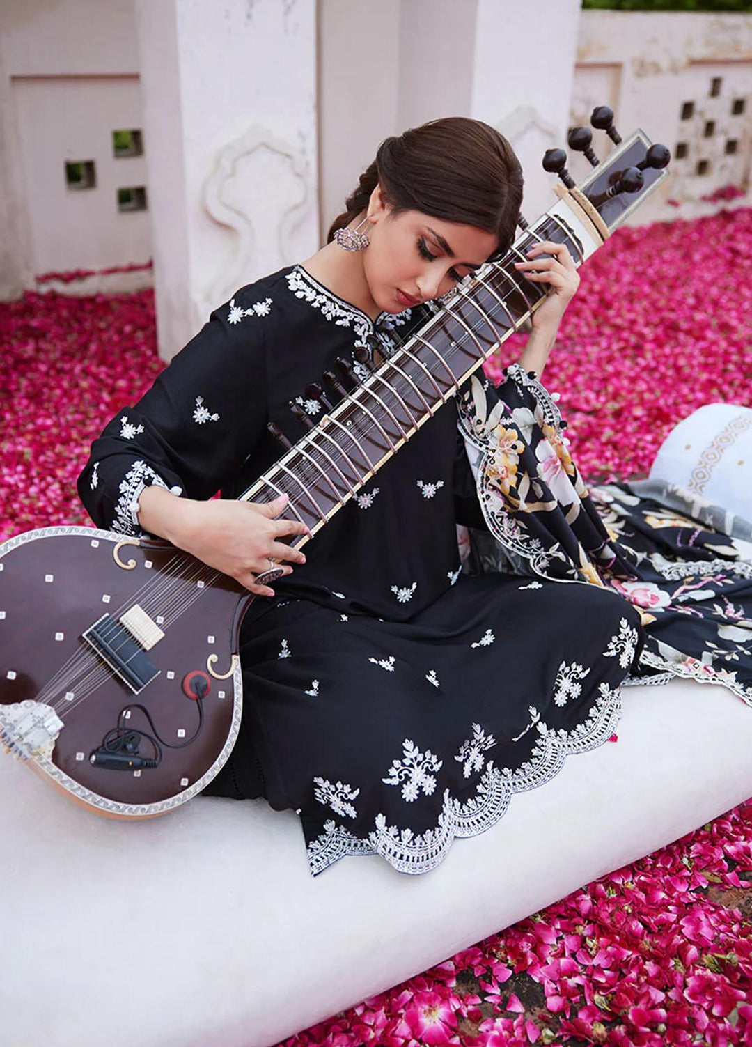 Cross Stitch Embroidered Khaddar Suits Unstitched 3 Piece CS23KL Black Forest - Winter Collection