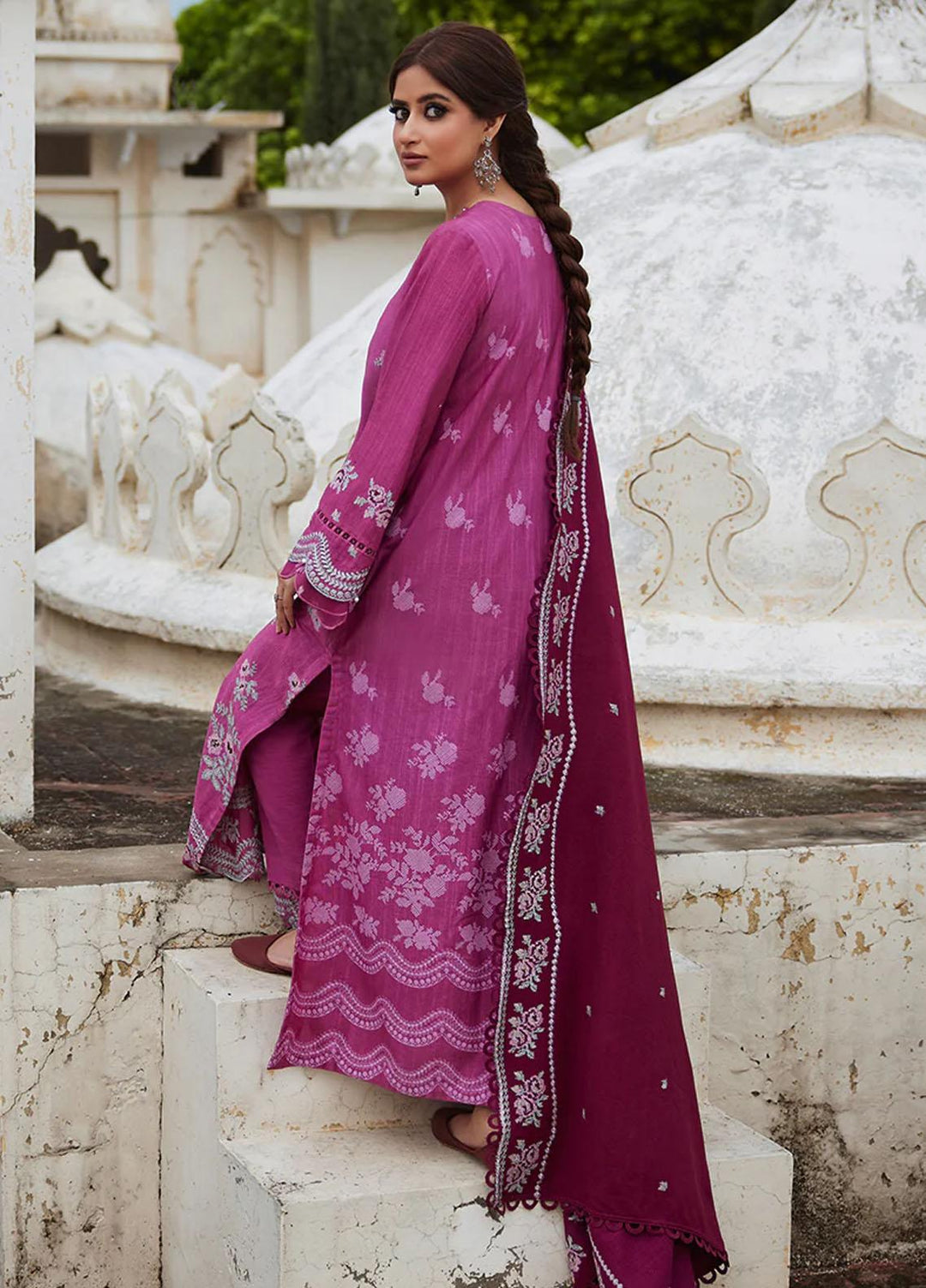 Cross Stitch Embroidered Khaddar Suits Unstitched 3 Piece CS23KL Mulberry Craft - Winter Collection