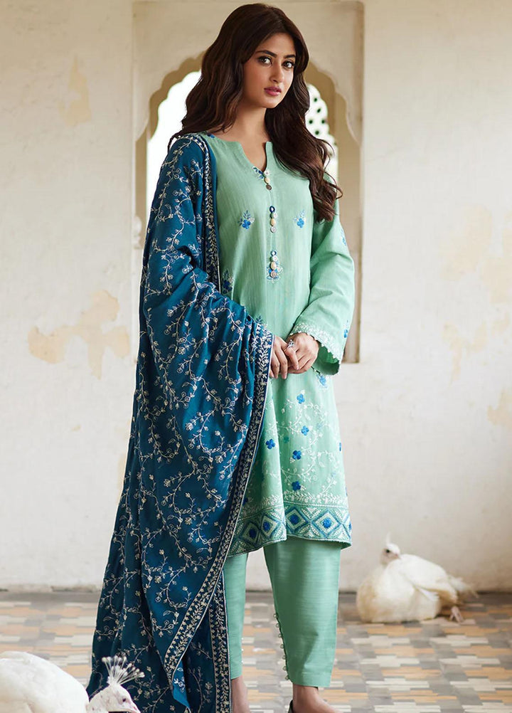 Cross Stitch Embroidered Khaddar Suits Unstitched 3 Piece CS23KL Royal Dusk - Winter Collection
