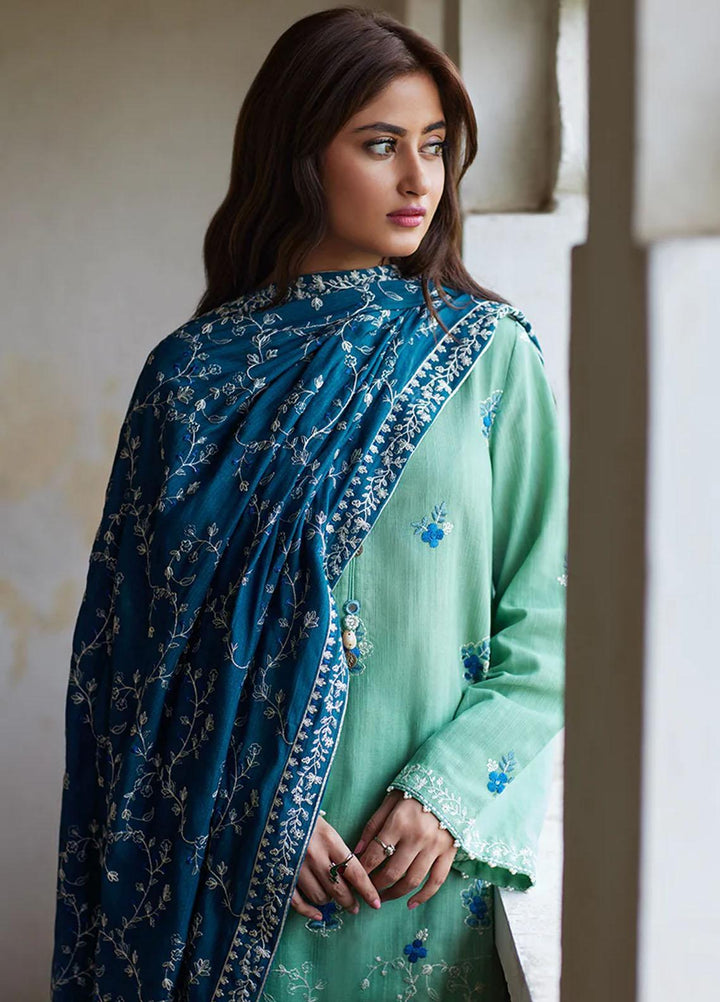 Cross Stitch Embroidered Khaddar Suits Unstitched 3 Piece CS23KL Royal Dusk - Winter Collection