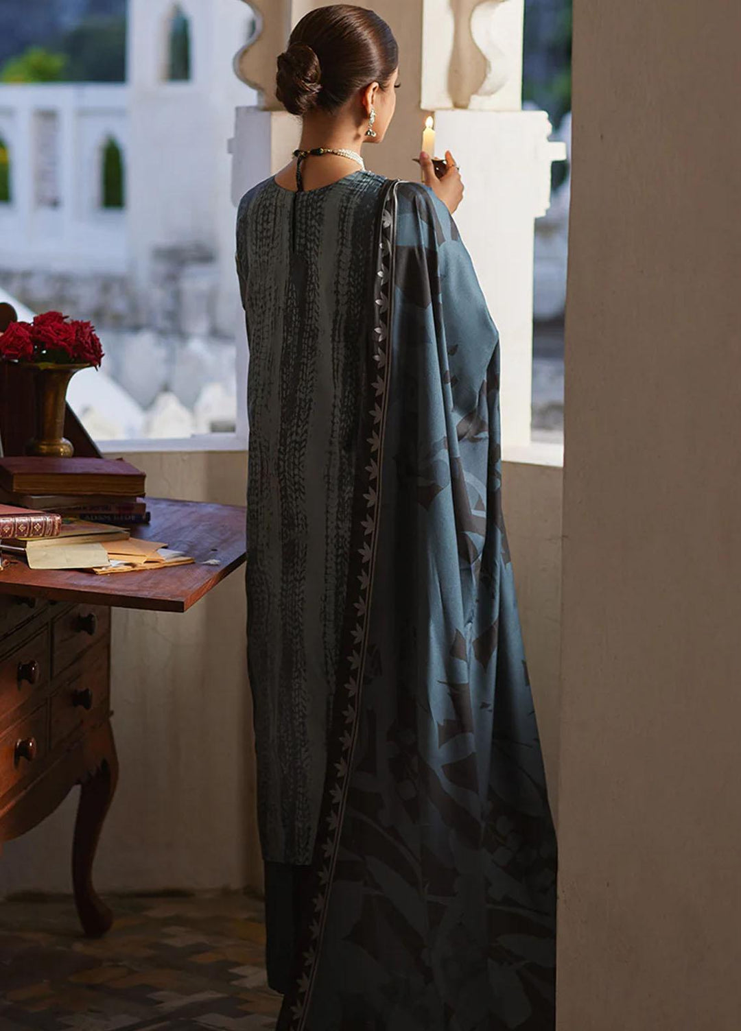 Cross Stitch Embroidered Linen Suits Unstitched 3 Piece CS23KL Beryl Glaze - Winter Collection