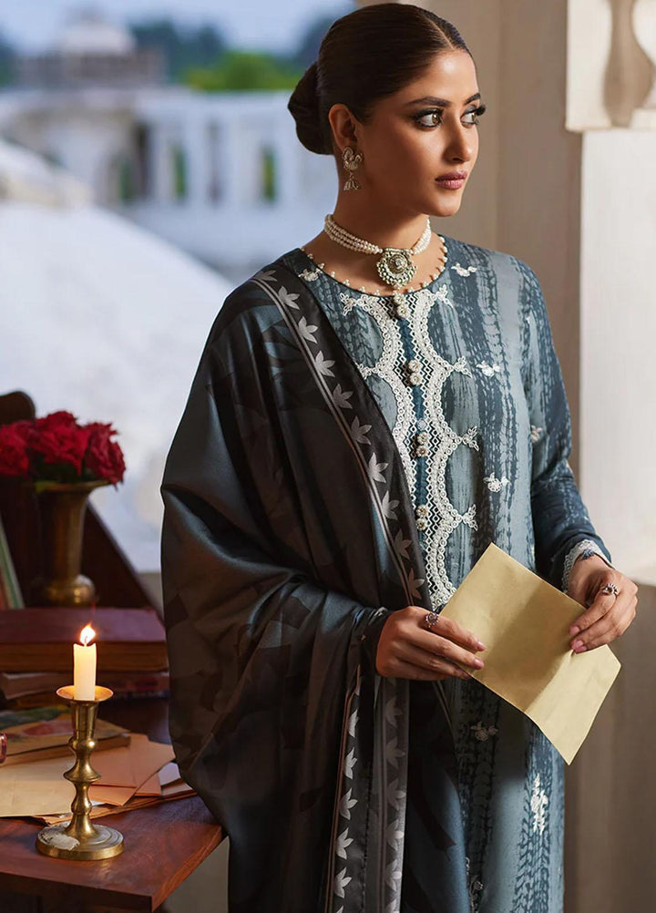 Cross Stitch Embroidered Linen Suits Unstitched 3 Piece CS23KL Beryl Glaze - Winter Collection