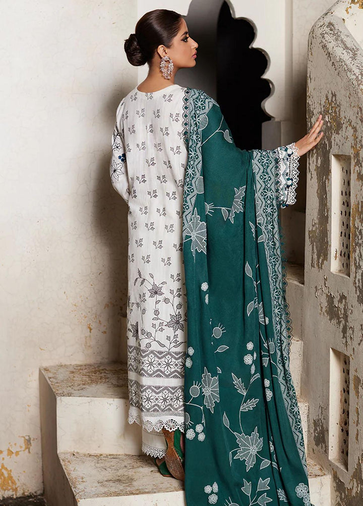 Cross Stitch Embroidered Khaddar Suits Unstitched 3 Piece CS23KL Ivory Hartley - Winter Collection