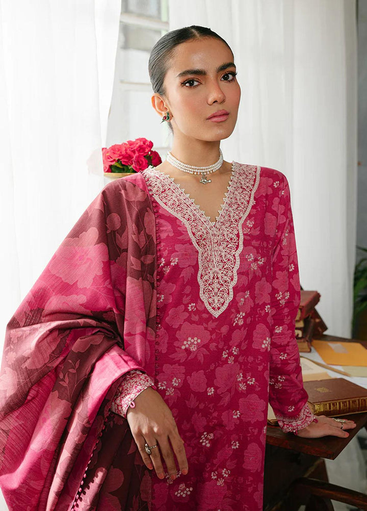 Cross Stitch Embroidered Khaddar Suits Unstitched 3 Piece CS23KL Fiery Blush - Winter Collection